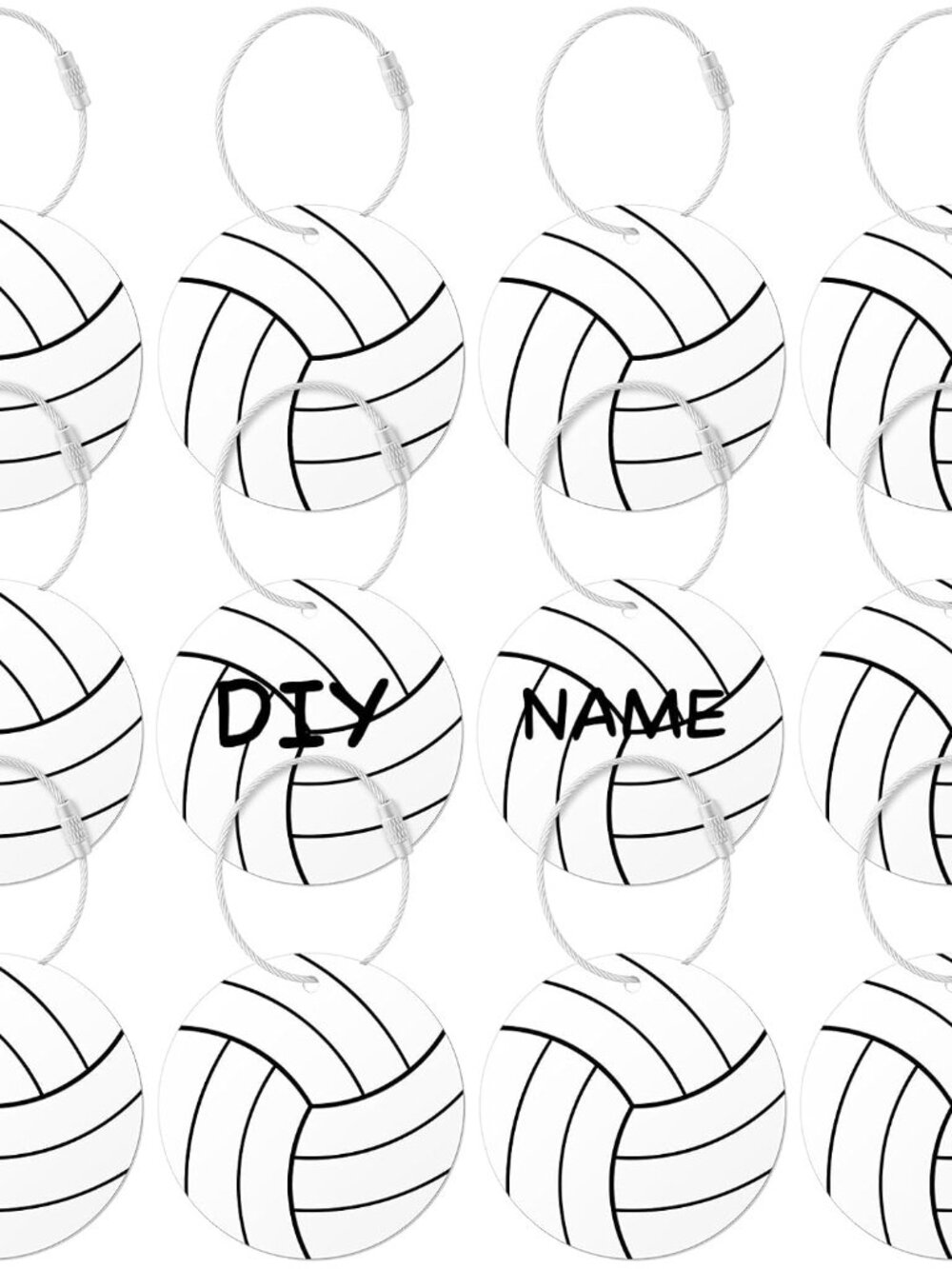 12Pcs Volleyball Luggage Tag for Name ID Travel Bag Suitcase Sign
